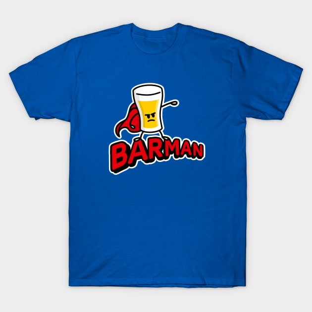 Barman, vintage Superhero comic Barkeeper Bartender Waiter T-Shirt by LaundryFactory